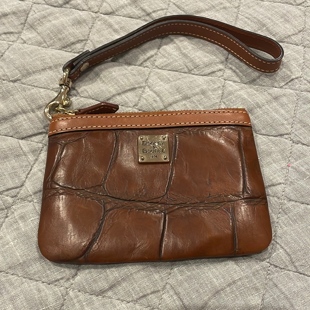 Dooney and Burke Cognac Crocodile Wristlet